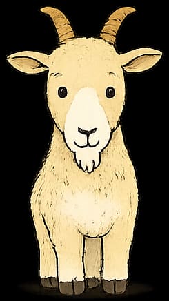 Illustration einer Ziege im Bärdade-Stil.